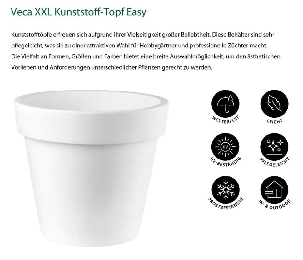 Veca XXL Kunststoff-Topf Easy, rund