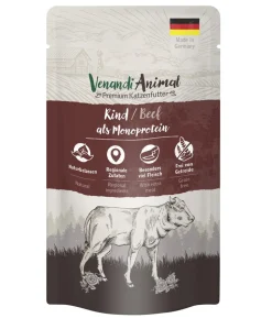 Venandi Animal Nassfutter für Katzen Monoprotein, Adult, 125 g