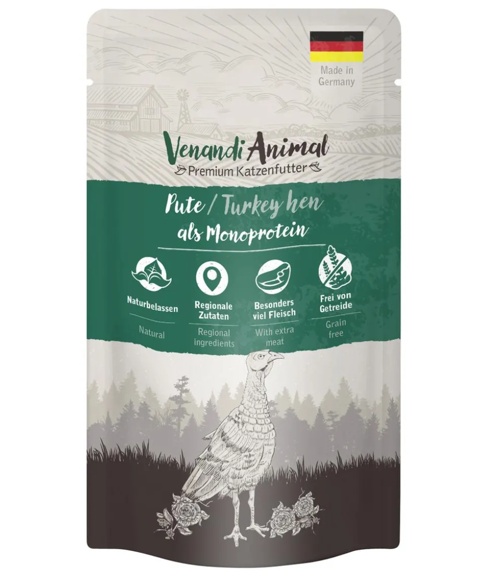 Venandi Animal Nassfutter für Katzen Monoprotein, Adult, 125 g