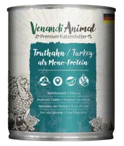 Venandi Animal Nassfutter für Katzen Monoprotein, Adult, 800 g