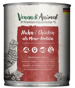 Venandi Animal Nassfutter für Katzen Monoprotein, Adult, 800 g