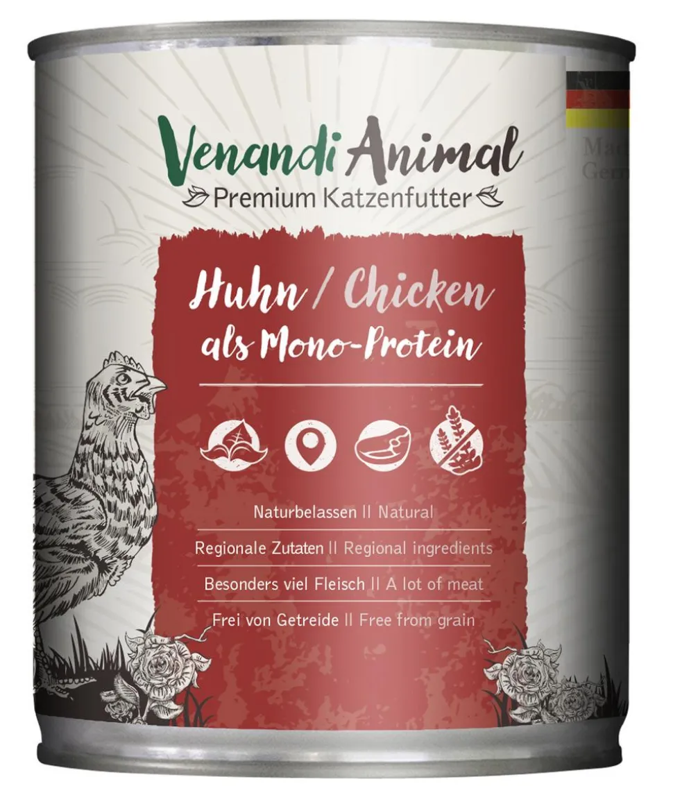 Venandi Animal Nassfutter für Katzen Adult Probierpaket 1, 6 x 200 g