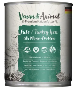 Venandi Animal Nassfutter für Katzen Monoprotein, Adult, 800 g