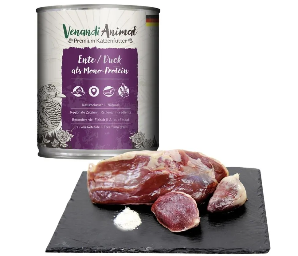 Venandi Animal Nassfutter für Katzen Monoprotein, Adult, 800 g