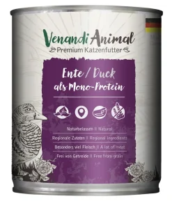 Venandi Animal Nassfutter für Katzen Monoprotein, Adult, 800 g