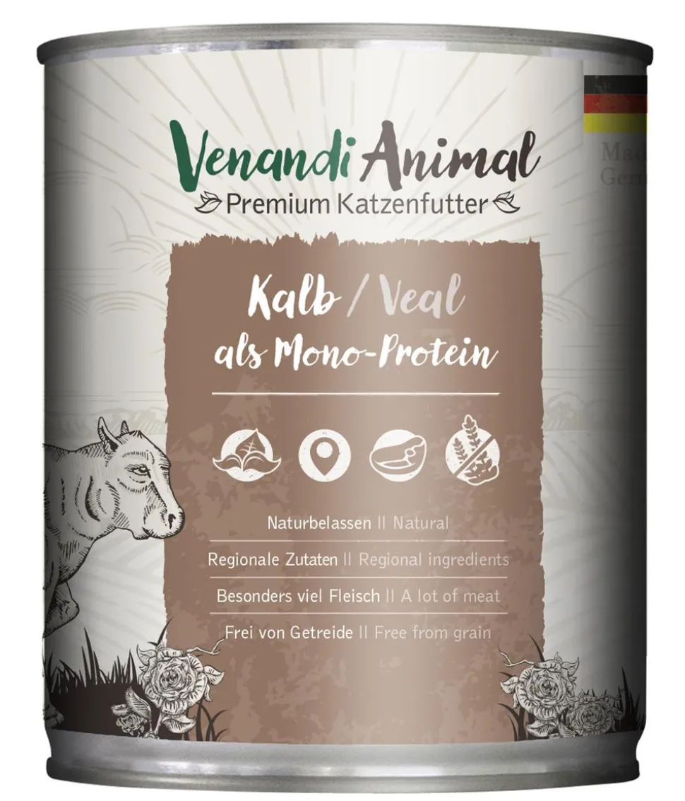 Venandi Animal Nassfutter für Katzen Monoprotein, Adult, 800 g