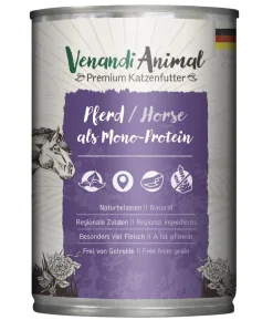 Venandi Animal Nassfutter für Katzen Monoprotein, Adult, 400 g
