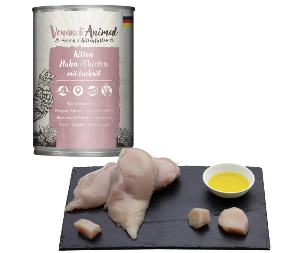 Venandi Animal Nassfutter für Katzen Monoprotein, Adult, 400 g