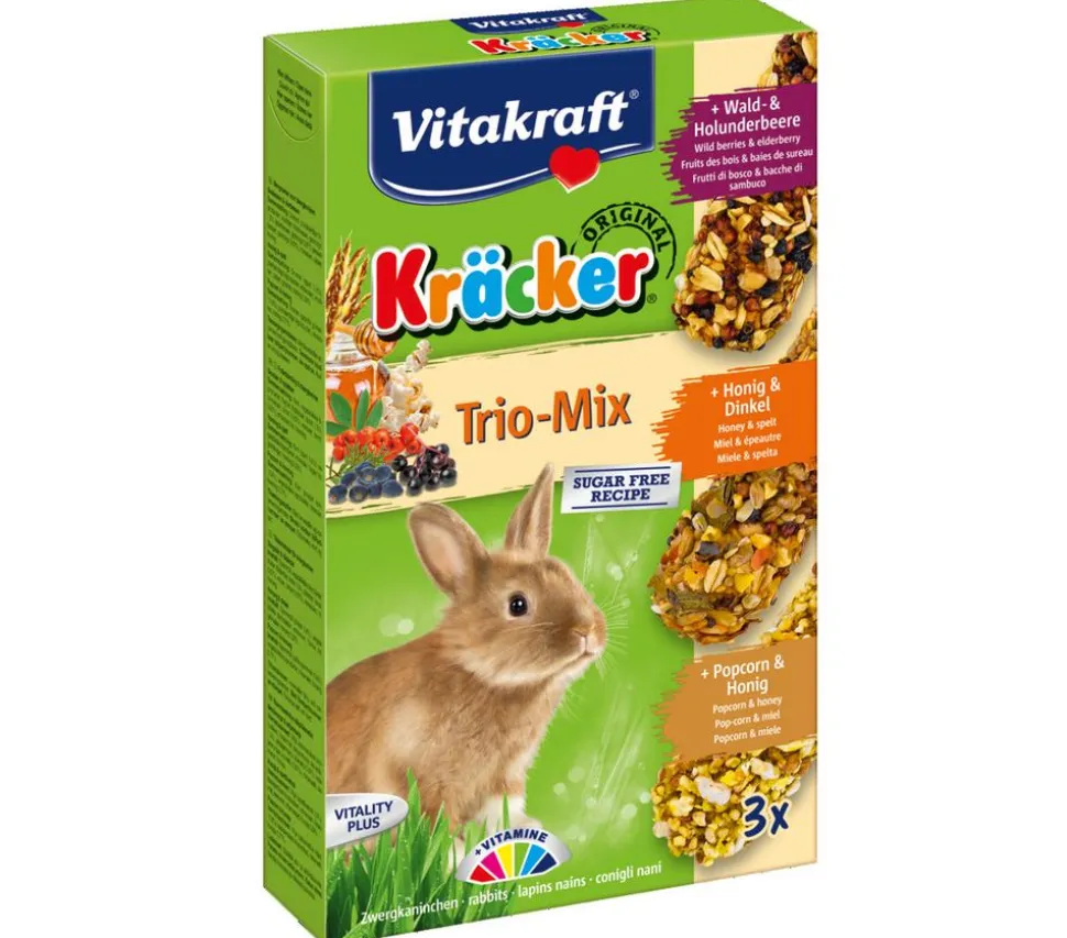 Vitakraft® Nagersnack Kräcker® Trio Mix, Waldbeere, Honig & Popcorn