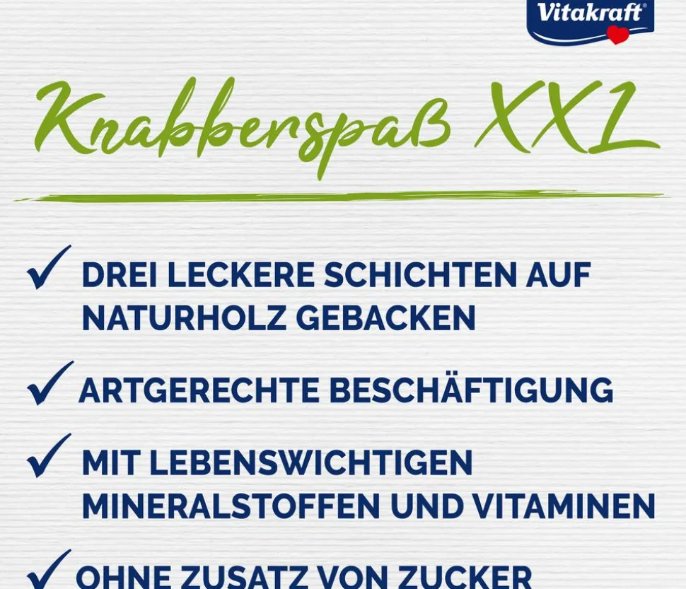 Vitakraft® Nagersnack Kräcker® Original Frucht + Gemüse für Zwergkaninchen, 2er Pack
