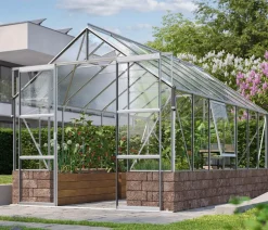 Vitavia Gewächshaus Cassiopeia 11500 ESG/NSG, inkl. Sockelmauer Herbstlaub