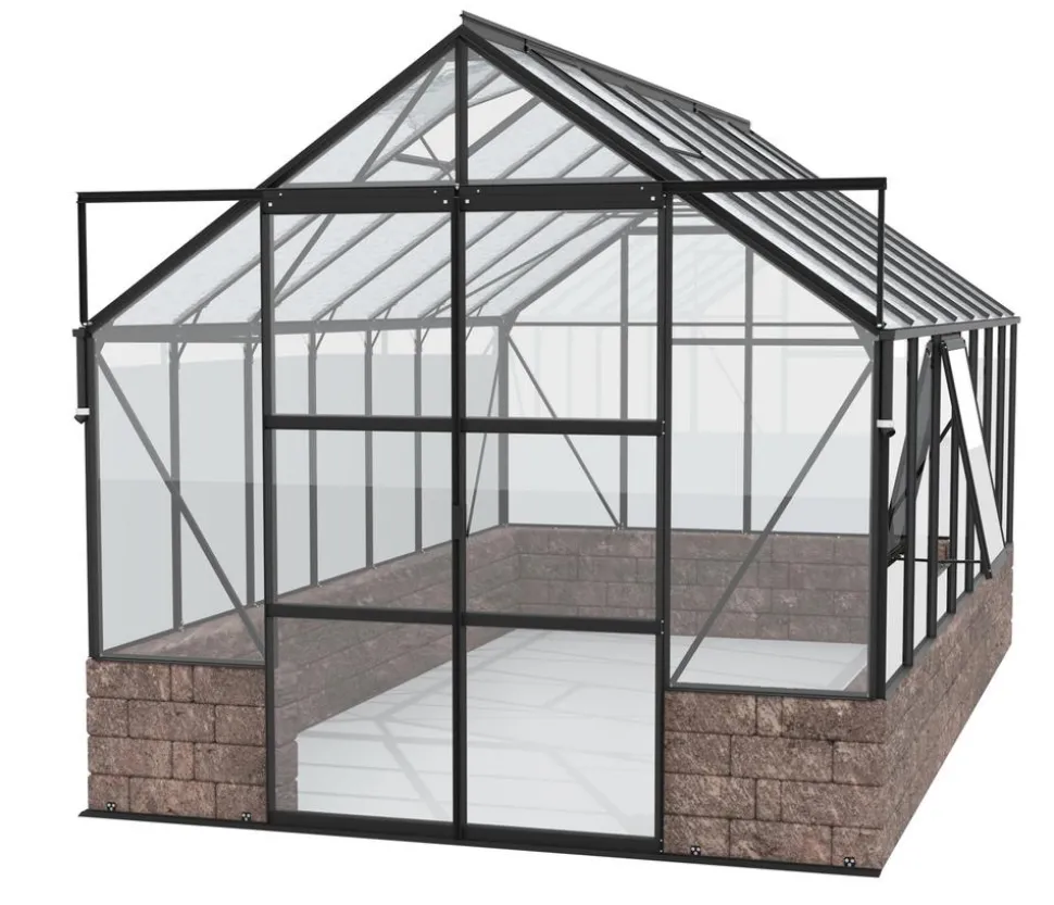 Vitavia Gewächshaus Cassiopeia 11500 ESG/NSG, inkl. Sockelmauer Herbstlaub