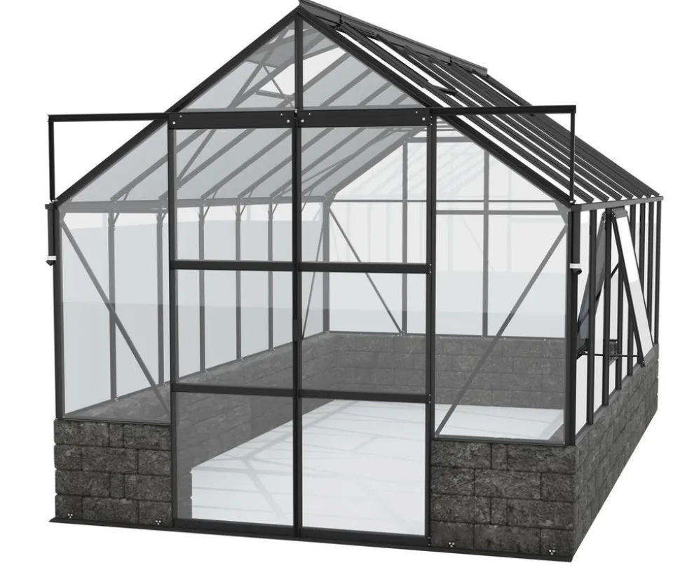 Vitavia Gewächshaus Cassiopeia 11500 ESG, inkl. Sockelmauer Basalt