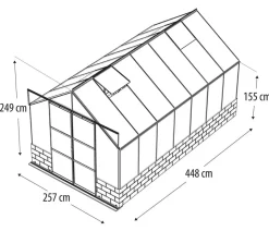 Vitavia Gewächshaus Cassiopeia 11500 ESG/HKP, inkl. Sockelmauer Basalt