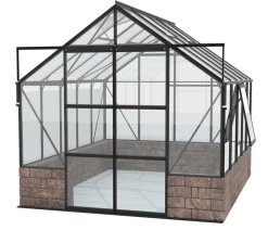 Vitavia Gewächshaus Cassiopeia 8300 ESG/NSG, inkl. Sockelmauer Herbstlaub