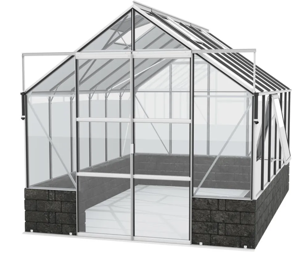 Vitavia Gewächshaus Cassiopeia 9900 ESG, inkl. Sockelmauer Basalt