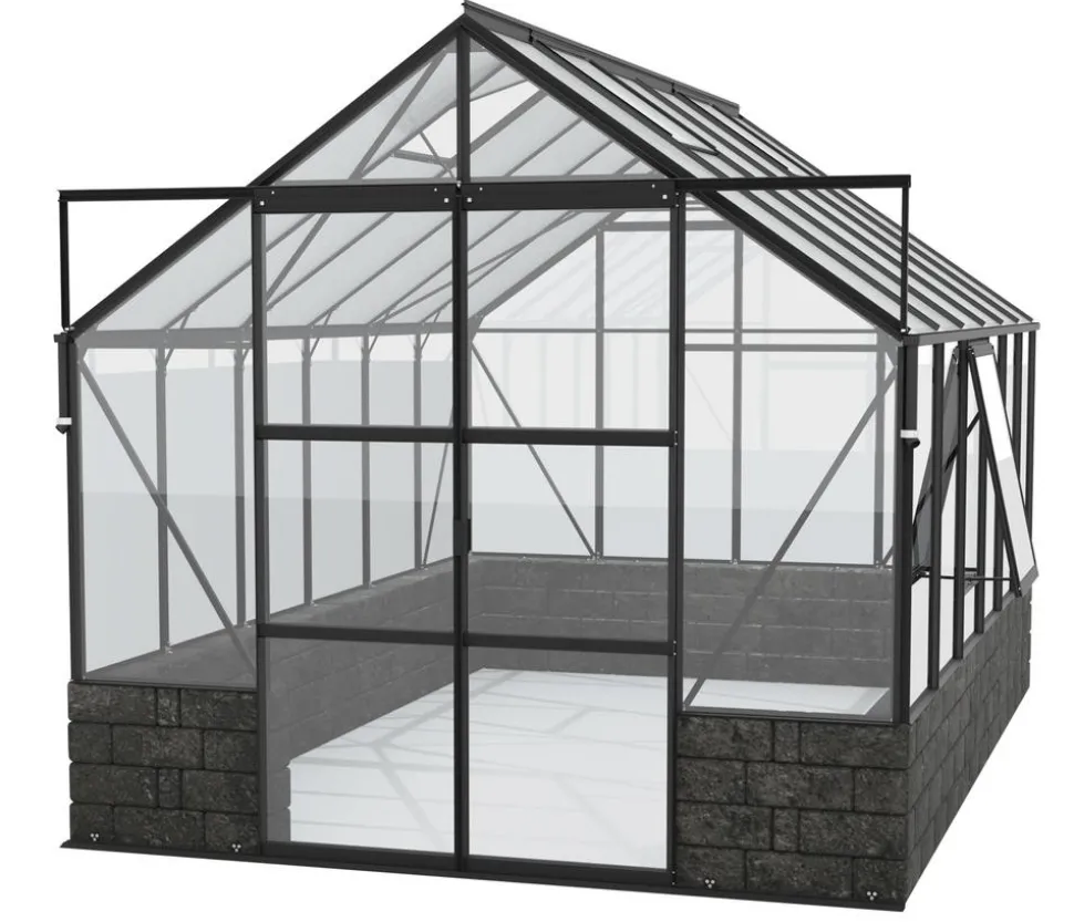 Vitavia Gewächshaus Cassiopeia 9900 ESG/HKP, inkl. Sockelmauer Basalt