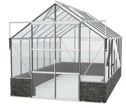 Vitavia Gewächshaus Cassiopeia11500 ESG/NSG, inkl. Sockelmauer Basalt