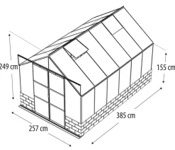 Vitavia Gewächshaus Cassiopeia 9900 ESG/HKP, inkl. Sockelmauer Basalt