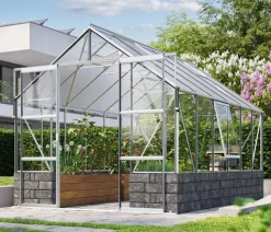 Vitavia Gewächshaus Cassiopeia 9900 ESG/HKP, inkl. Sockelmauer Basalt