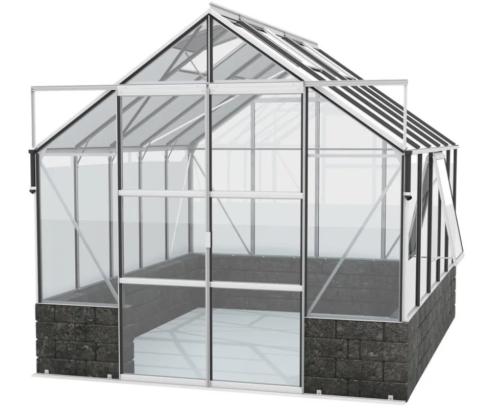 Vitavia Gewächshaus Cassiopeia 8300 ESG, inkl. Sockelmauer Basalt