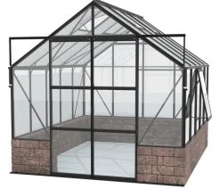 Vitavia Gewächshaus Cassiopeia 8300 ESG/HKP, inkl. Sockelmauer Herbstlaub