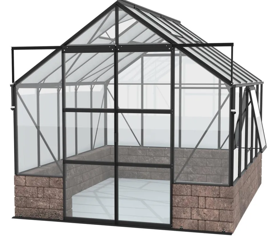 Vitavia Gewächshaus Cassiopeia 8300 ESG/HKP, inkl. Sockelmauer Herbstlaub