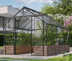 Vitavia Gewächshaus Cassiopeia 9900 ESG, inkl. Sockelmauer Herbstlaub