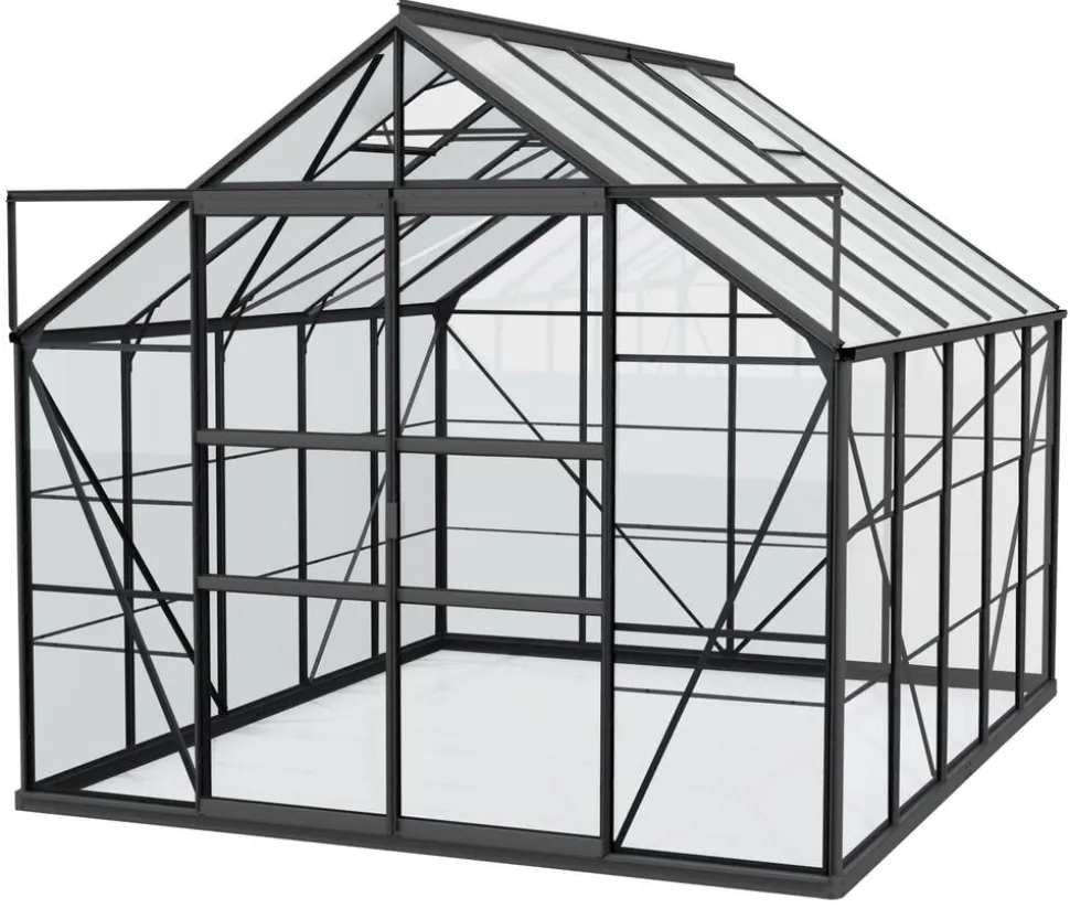 Vitavia Gewächshaus Neptun Plus 8300 ESG/HKP, inkl. Stahlfundamentrahmen, ca. B257/H238/T321 cm