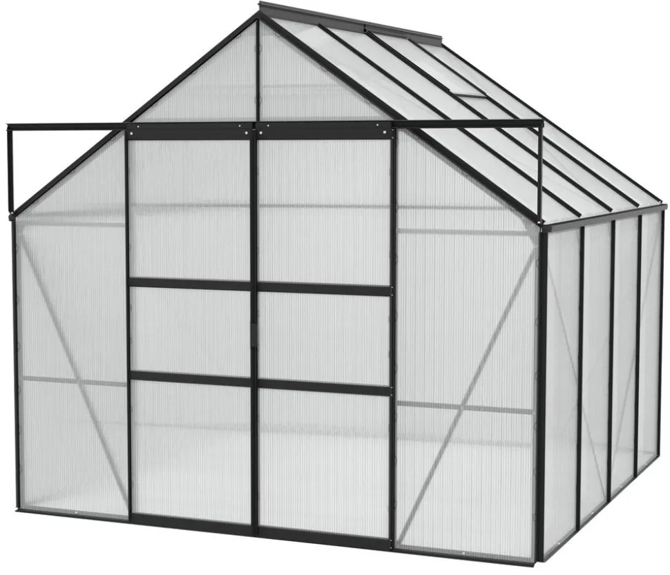 Vitavia Gewächshaus Neptun Plus 6700 HKP, inkl. Stahlfundamentrahmen, ca. B257/H238/T258 cm