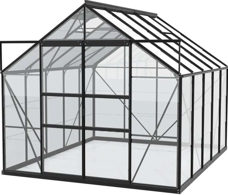 Vitavia Gewächshaus Neptun Plus 8300 ESG, inkl. Stahlfundamentrahmen, ca. B257/H238/T321 cm