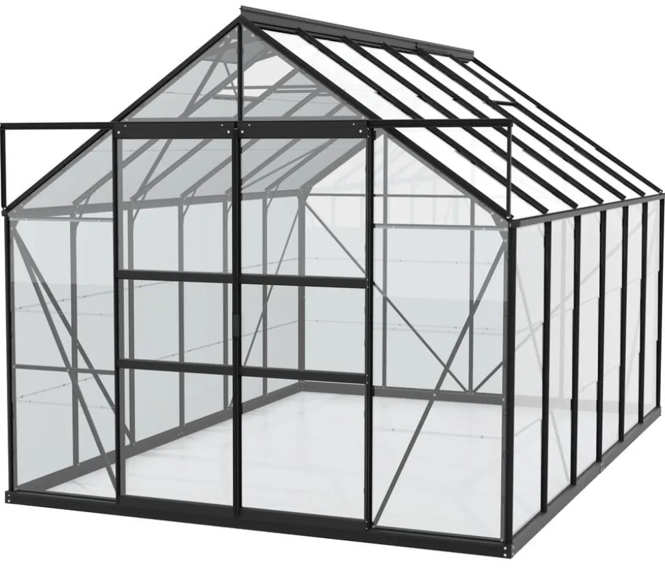 Vitavia Gewächshaus Neptun Plus 9900 ESG, inkl. Stahlfundamentrahmen, ca. B257/H238/T383