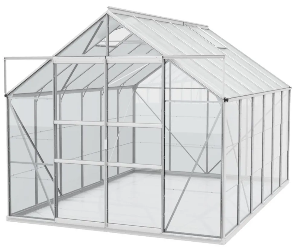 Vitavia Gewächshaus Neptun Plus 9900 ESG/HKP, inkl. Stahlfundamentrahmen, ca. B257/H238/T383 cm