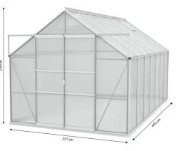 Vitavia Gewächshaus Neptun Plus 11500 HKP, inkl. Stahlfundamentrahmen, ca. B257/H238/T445 cm