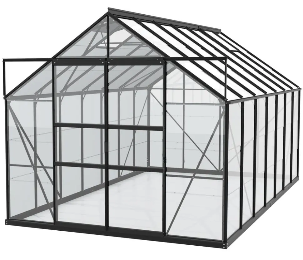 Vitavia Gewächshaus Neptun Plus 11500 ESG, inkl. Stahlfundamentrahmen, ca. B254/H238/T441 cm