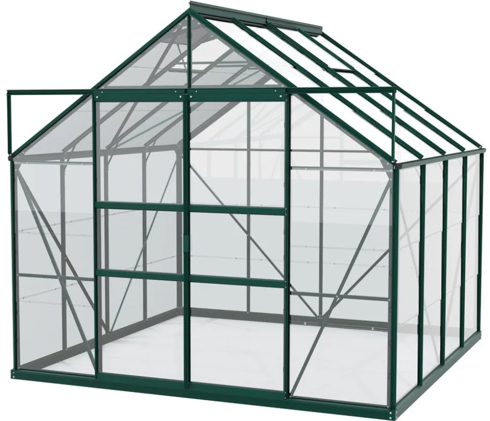 Vitavia Gewächshaus Neptun Plus 6700 ESG, inkl. Stahlfundamentrahmen, ca. B257/H238/T258 cm