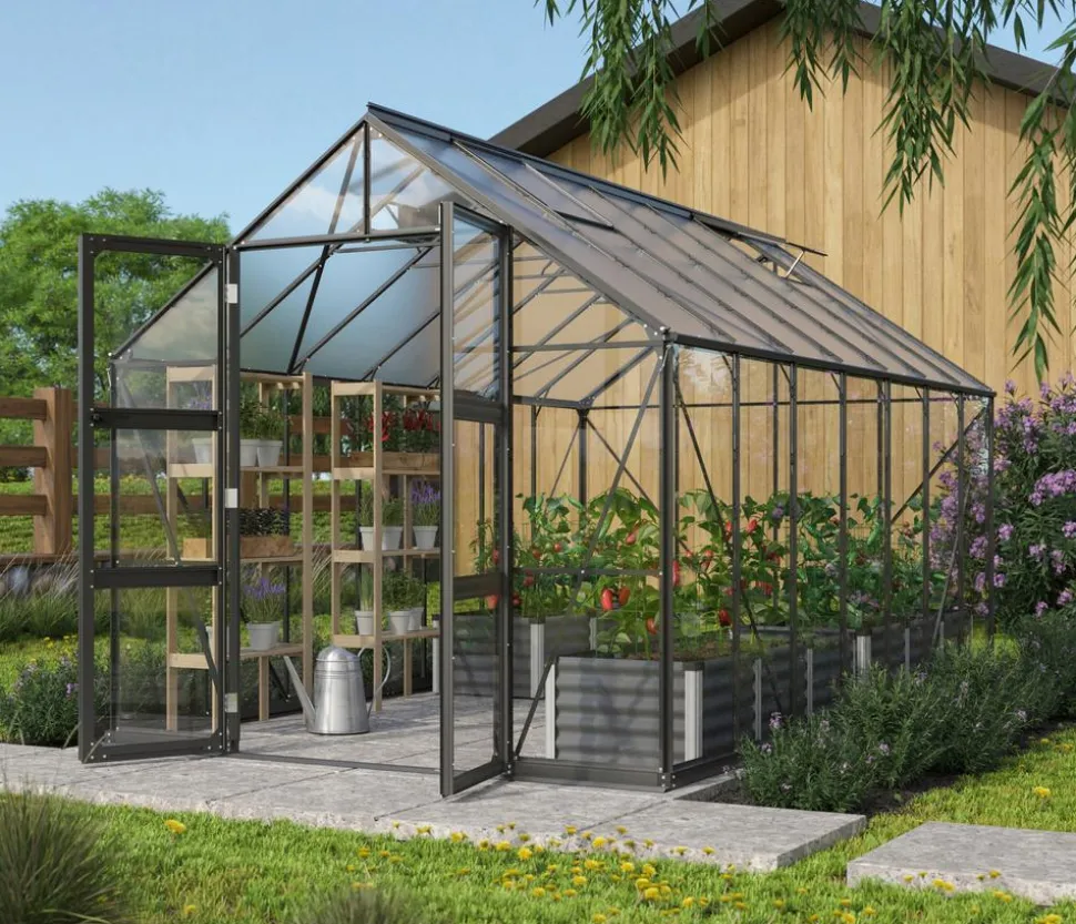 Vitavia Gewächshaus Orbit 11500, ESG/HKP, inkl. Stahlfundamentrahmen