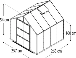 Vitavia Gewächshaus Orbit 6700, ESG/HKP, inkl. Stahlfundamentrahmen