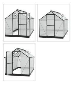 Vitavia Gewächshaus Pluto 7500 HKP, inkl. Stahlfundamentrahmen, ca. B198/H208/T377 cm