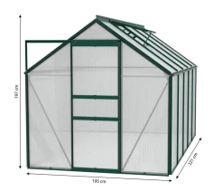 Vitavia Gewächshaus Pollux 6200 HKP, ca. B195/H197/T321 cm