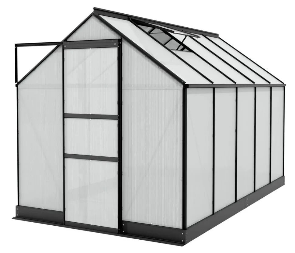Vitavia Gewächshaus Pontos 6200 HKP 4 mm, inkl. Stahlfundamentrahmen, ca. B195/H207/T324 cm