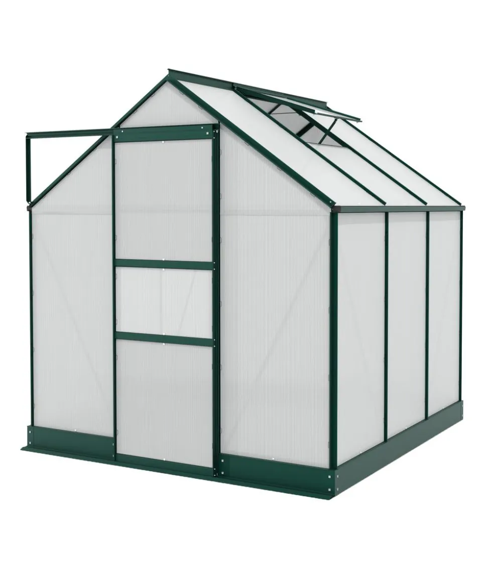 Vitavia Gewächshaus Pontos 3800, HKP 6 mm, inkl. Stahlfundamentrahmen, ca. B195/H207/T199 cm
