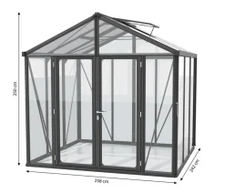 Vitavia Gewächshaus Poseidon 6200 ESG/HKP, ca. B258/H250/T242 cm