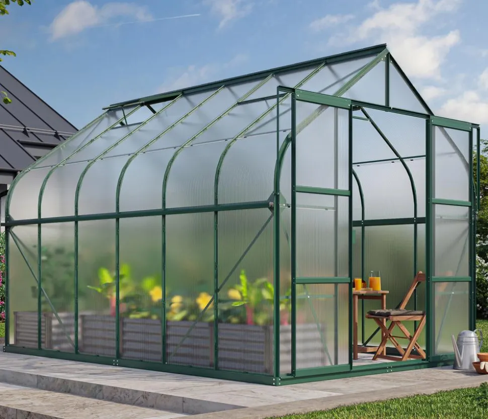 Vitavia Gewächshaus Saturn 9900 HKP, inkl. Stahlfundamentrahmen, ca. B264/H255/T383 cm