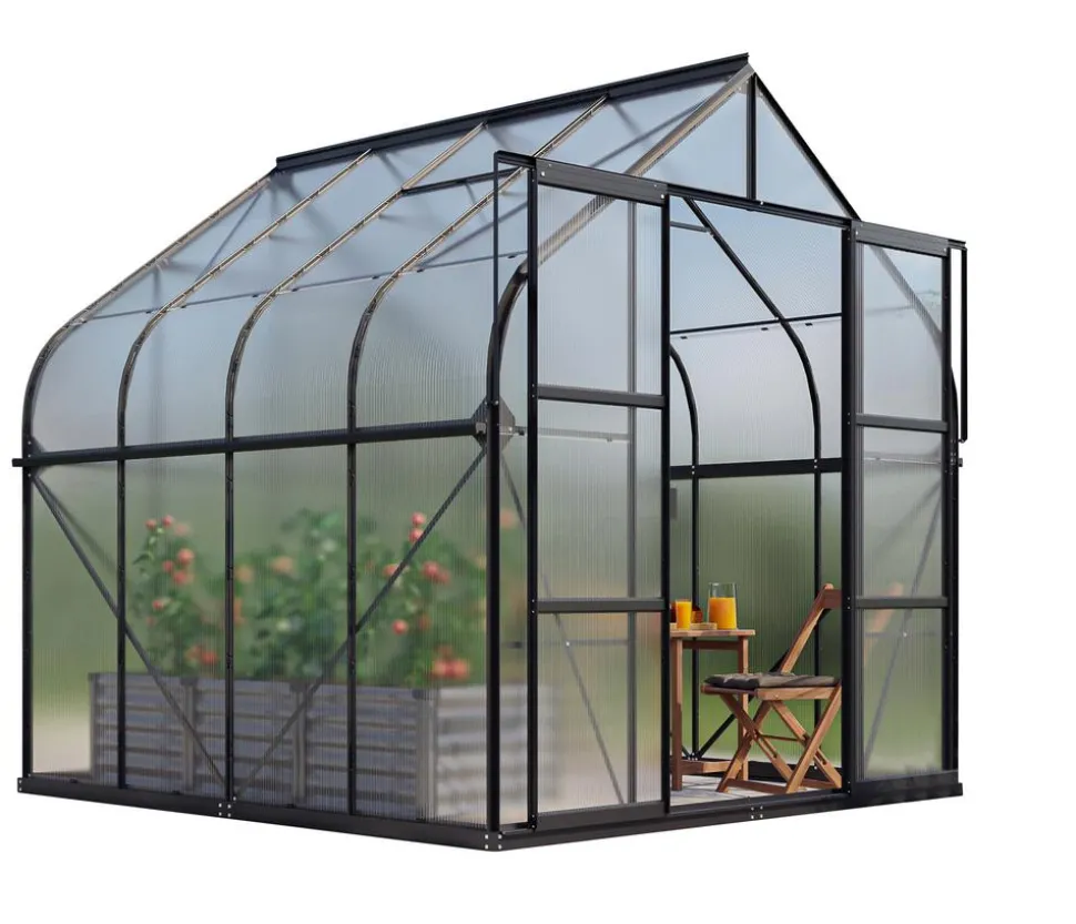 Vitavia Gewächshaus Saturn 6700 HKP, inkl. Stahlfundamentrahmen, ca. B264/H255/T258 cm