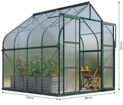 Vitavia Gewächshaus Saturn 6700 HKP, inkl. Stahlfundamentrahmen, ca. B264/H255/T258 cm