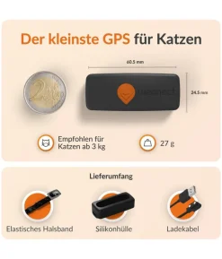 Weenect XS GPS-Tracker für Katzen, ca. B6,05/H2,45/T1,5 cm