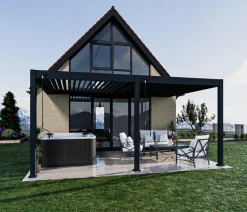 Weide Deluxe Wandpergola Voll-Alu, ca. B530/H255/T360 cm