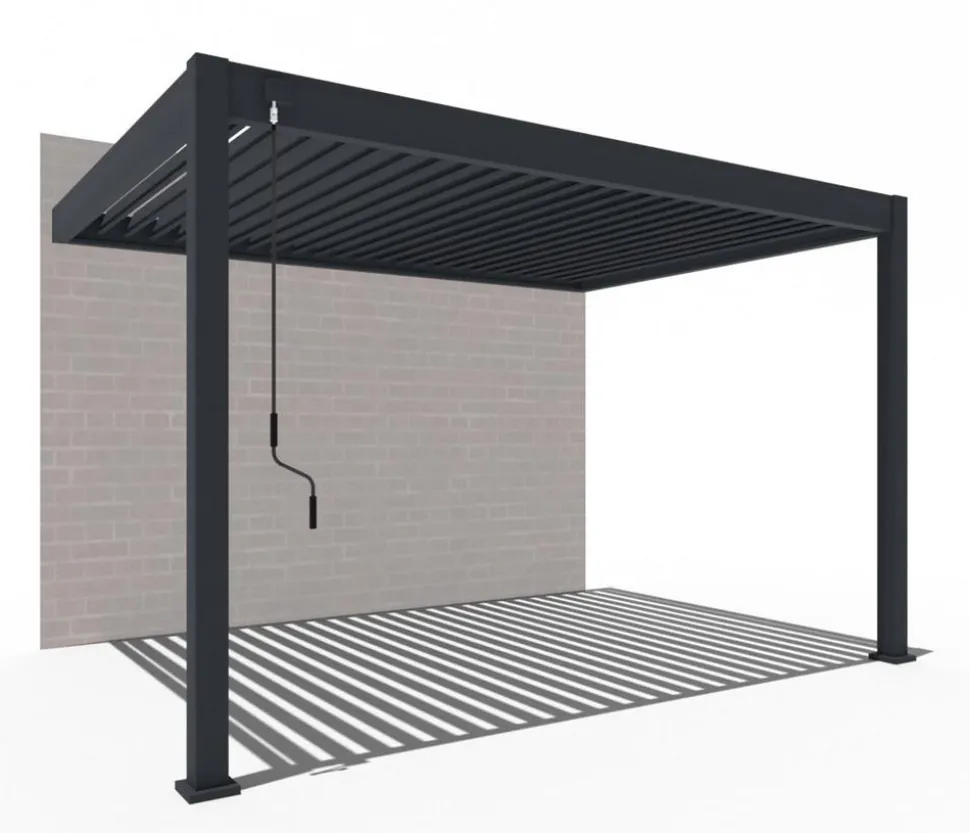Weide Deluxe Wandpergola Voll-Alu, ca. B400/H255/T300 cm