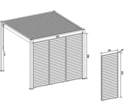 Weide Horizontales Seitenwand-Paneel, ca. B93/H255 cm